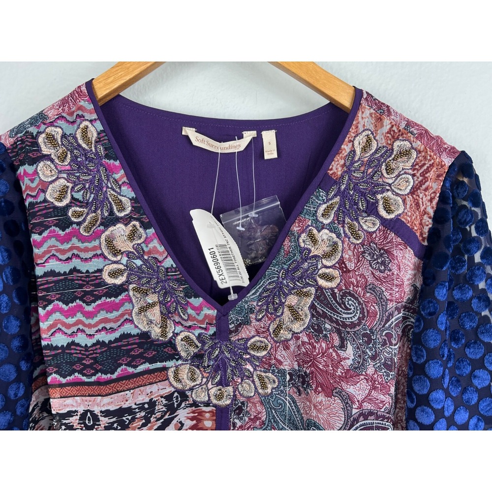 NWT Soft Surroundings Women's Top All Together Patchwork Tunic Dress Size S - Picture 3 of 11